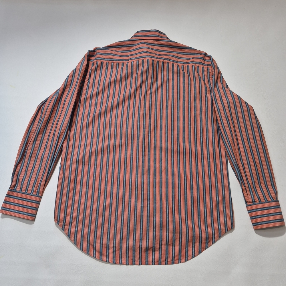Robert Graham Shirt Orange Blue Floral Contrast Long Sleeve Buttoned Size L - Picture 8 of 10